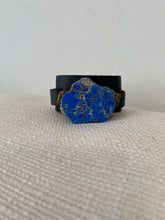 Load image into Gallery viewer, Lapis Lazuli Leather Cuff Bracelet
