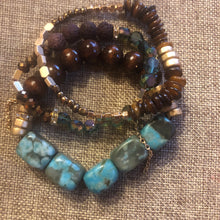 Load image into Gallery viewer, Imperial Jasper stackable bracelets with earrings
