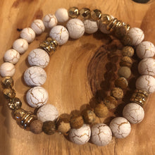 Load image into Gallery viewer, Earth tones and ivory bracelet set
