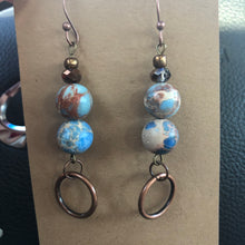 Load image into Gallery viewer, Caribbean blue sea jasper earrings
