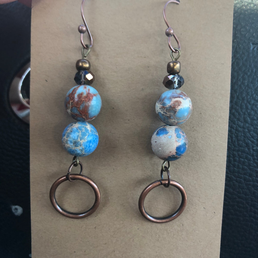 Caribbean blue sea jasper earrings